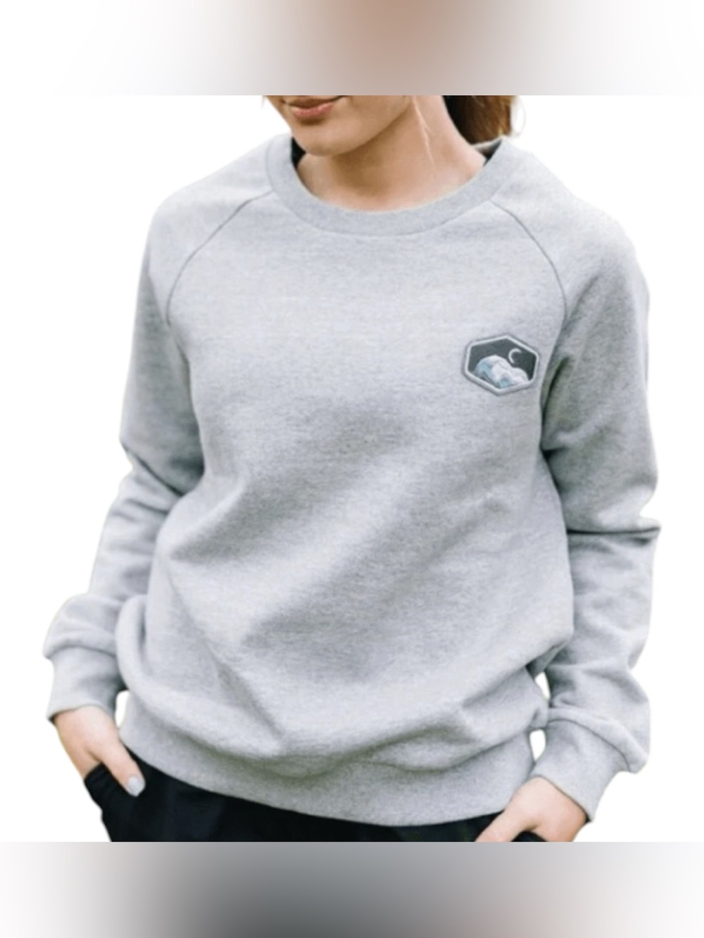 ZYIA Active Light Gray Crewneck Sweatshirt